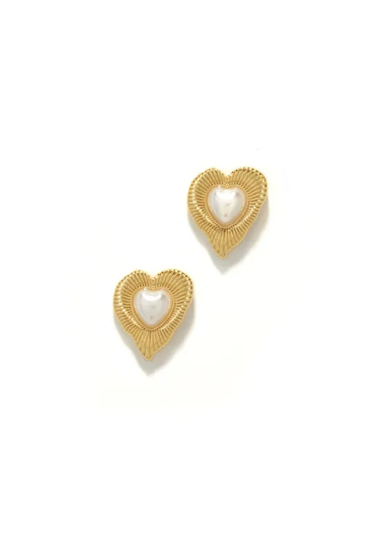 Aleida Heart Shape Earring - Gold sold by Miss Lola