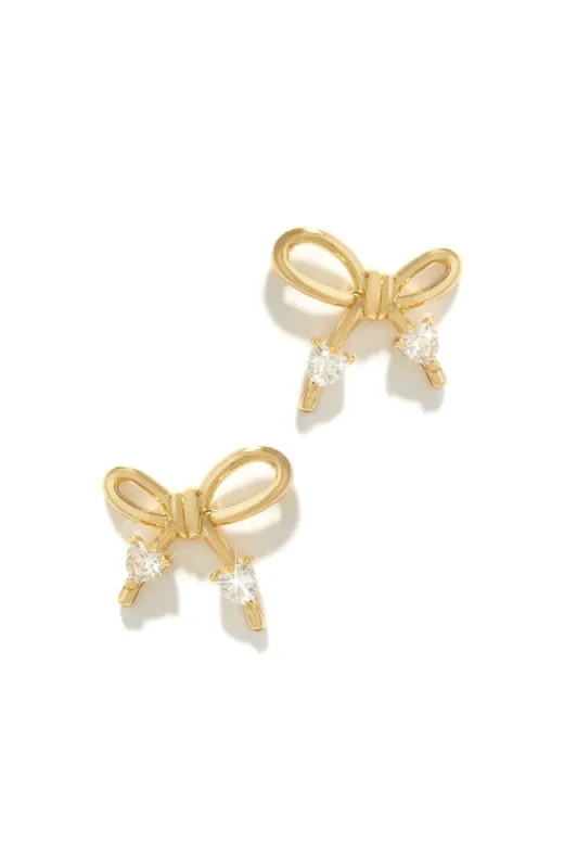 Alahna Embellished Bow Tie Earring - Gold sold by Miss Lola