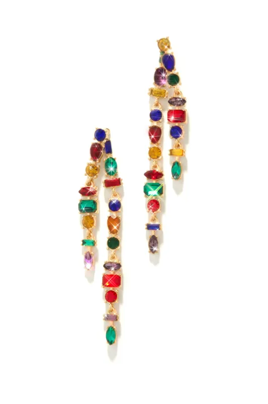 Vico Embellished Dangle Earring - Gold Multi sold by Miss Lola