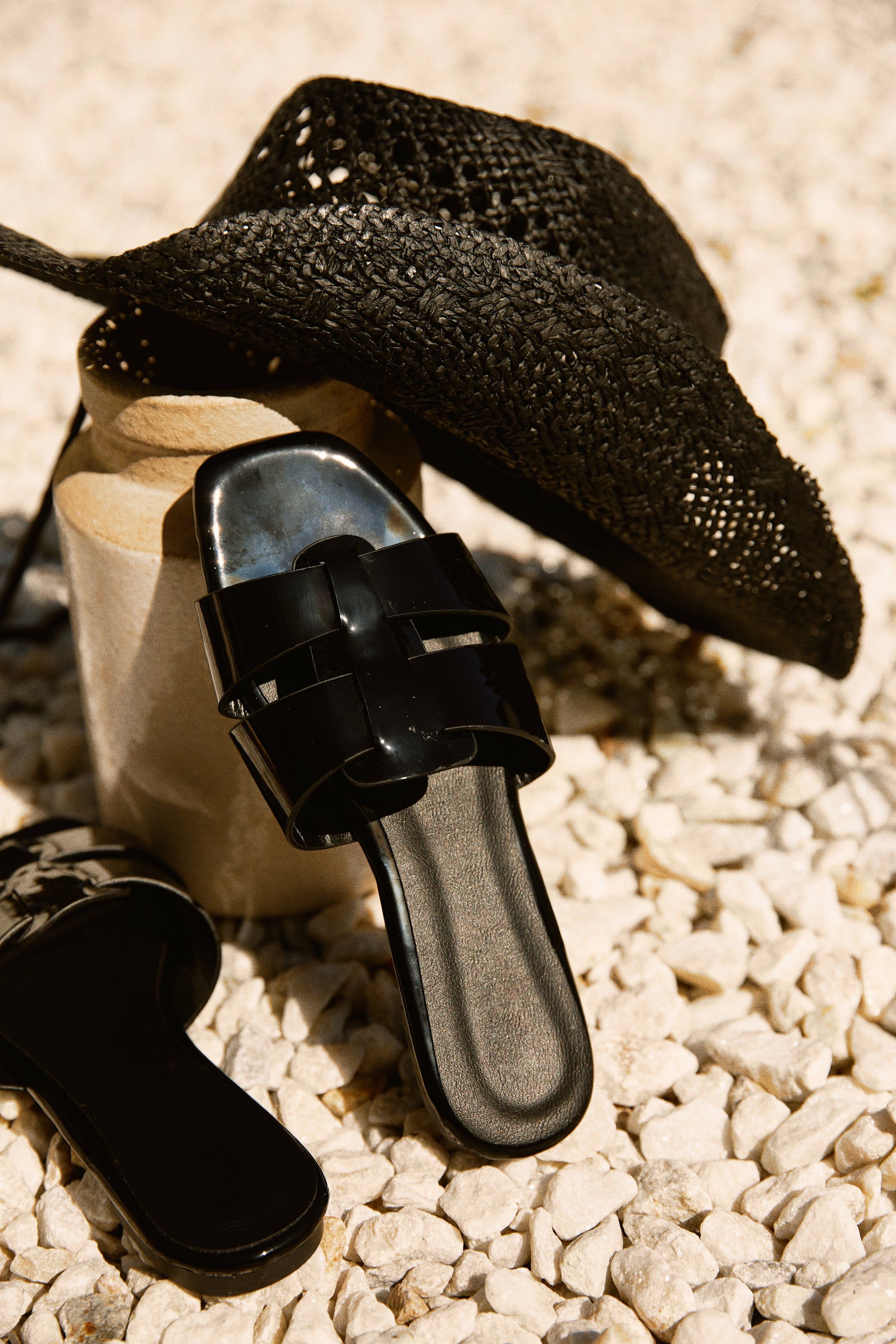 Summer Nights Flat Slip On Sandals - Black sold by Miss Lola product image thumbnail 2