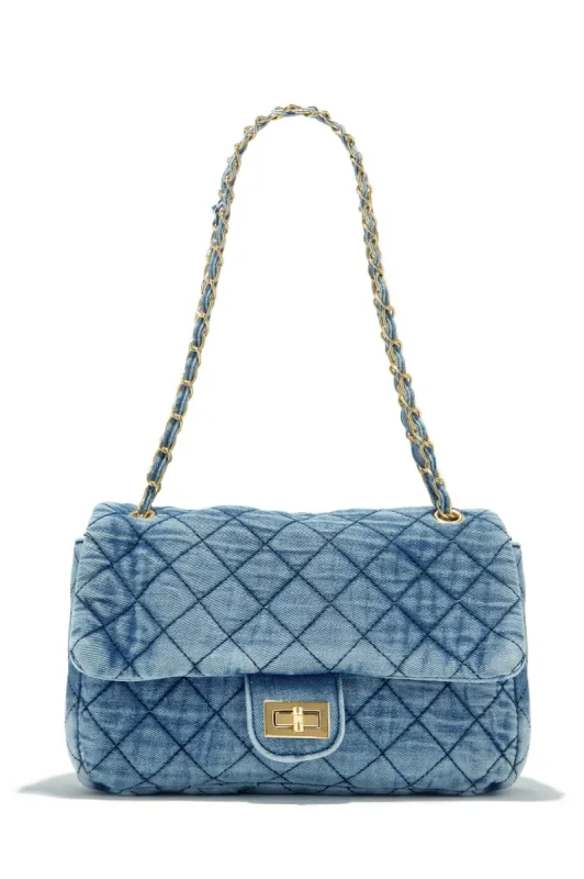 Mariela Quilt Stitch Bag - Denim sold by Miss Lola
