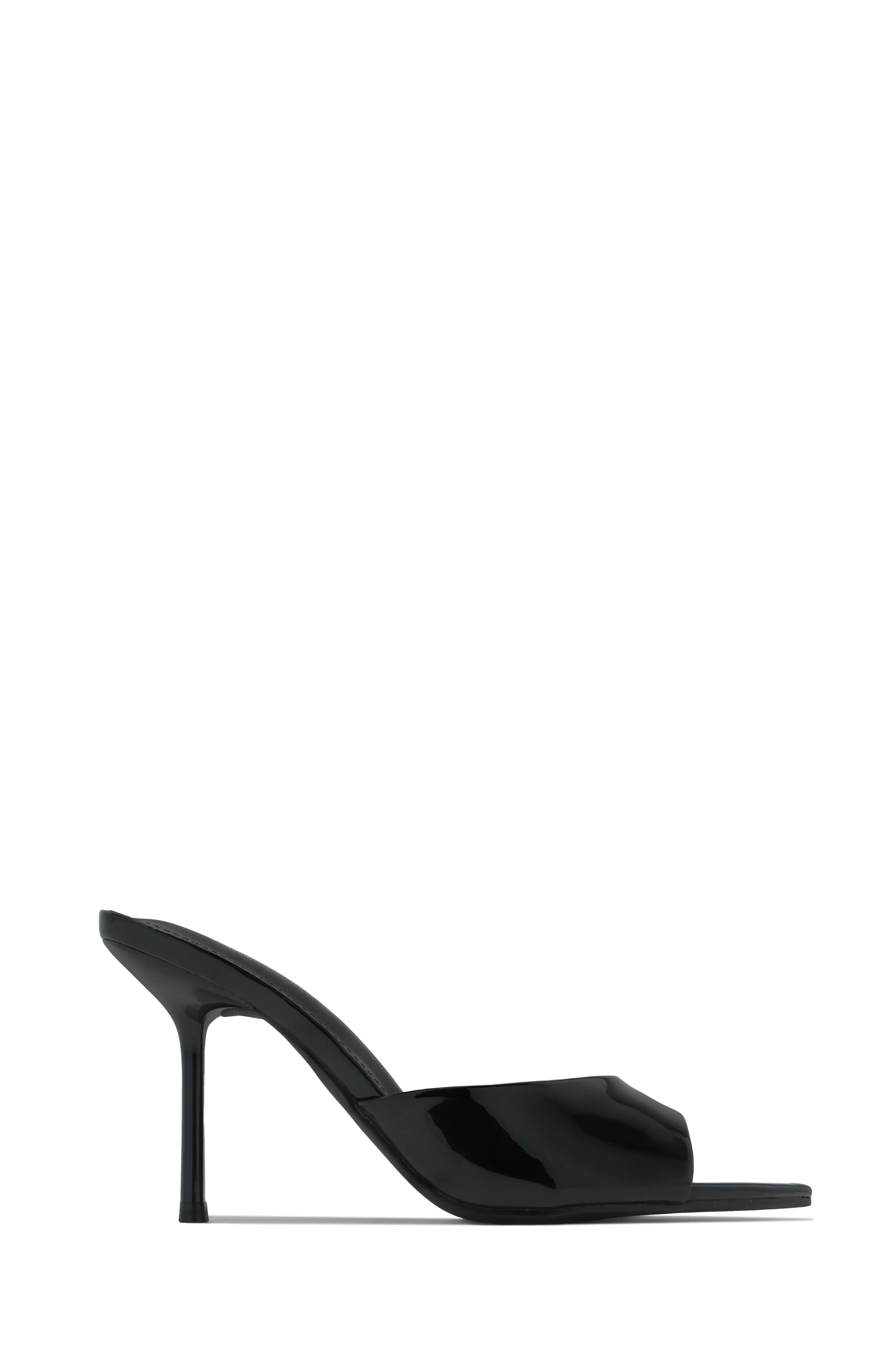 Naiya Open Pointed Toe Mule Heels - Black sold by Miss Lola