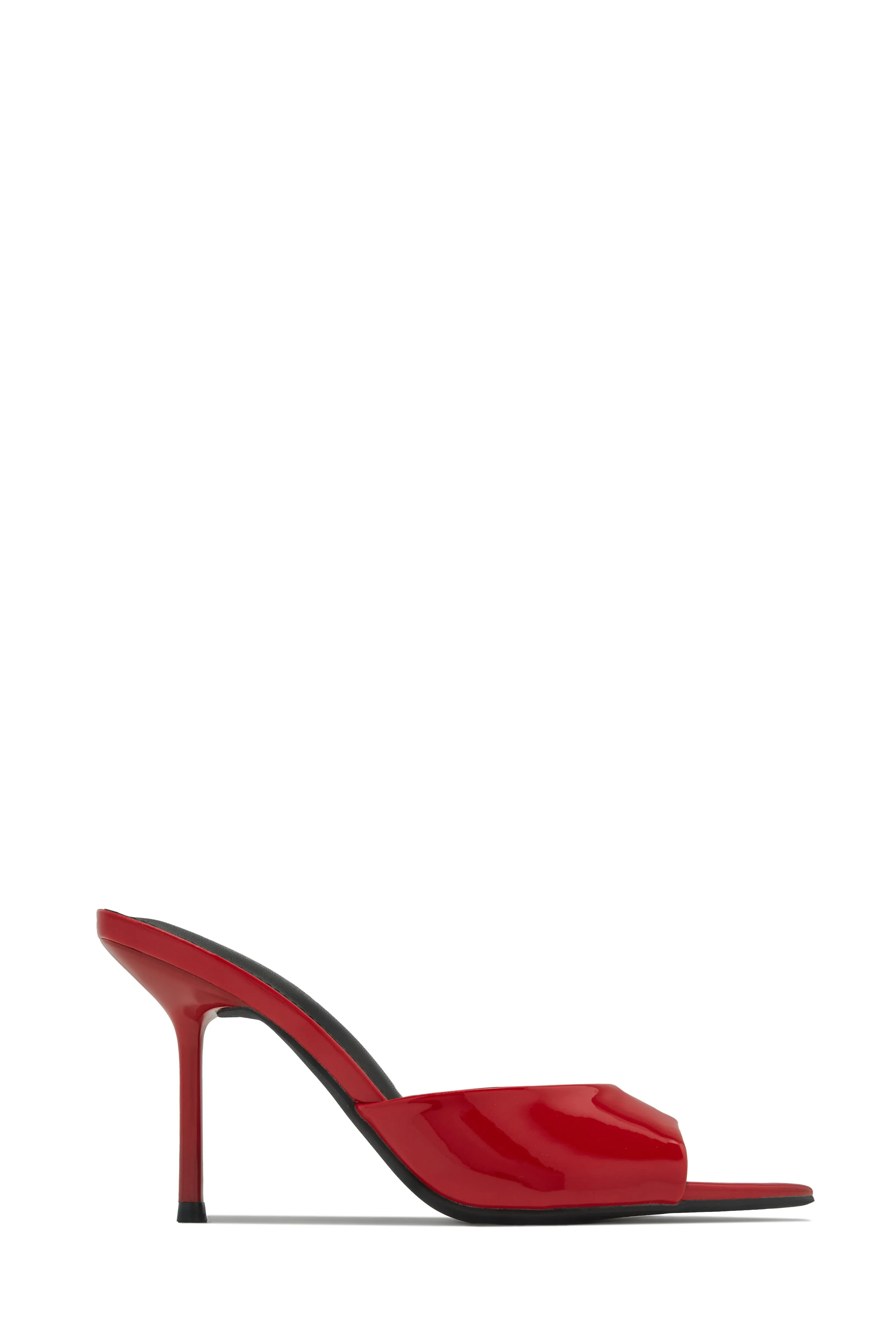 Naiya Open Pointed Toe Mule Heels - Red sold by Miss Lola product image thumbnail 2
