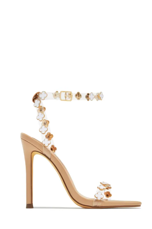 Amara Clear Strap High Heels - Nude sold by Miss Lola
