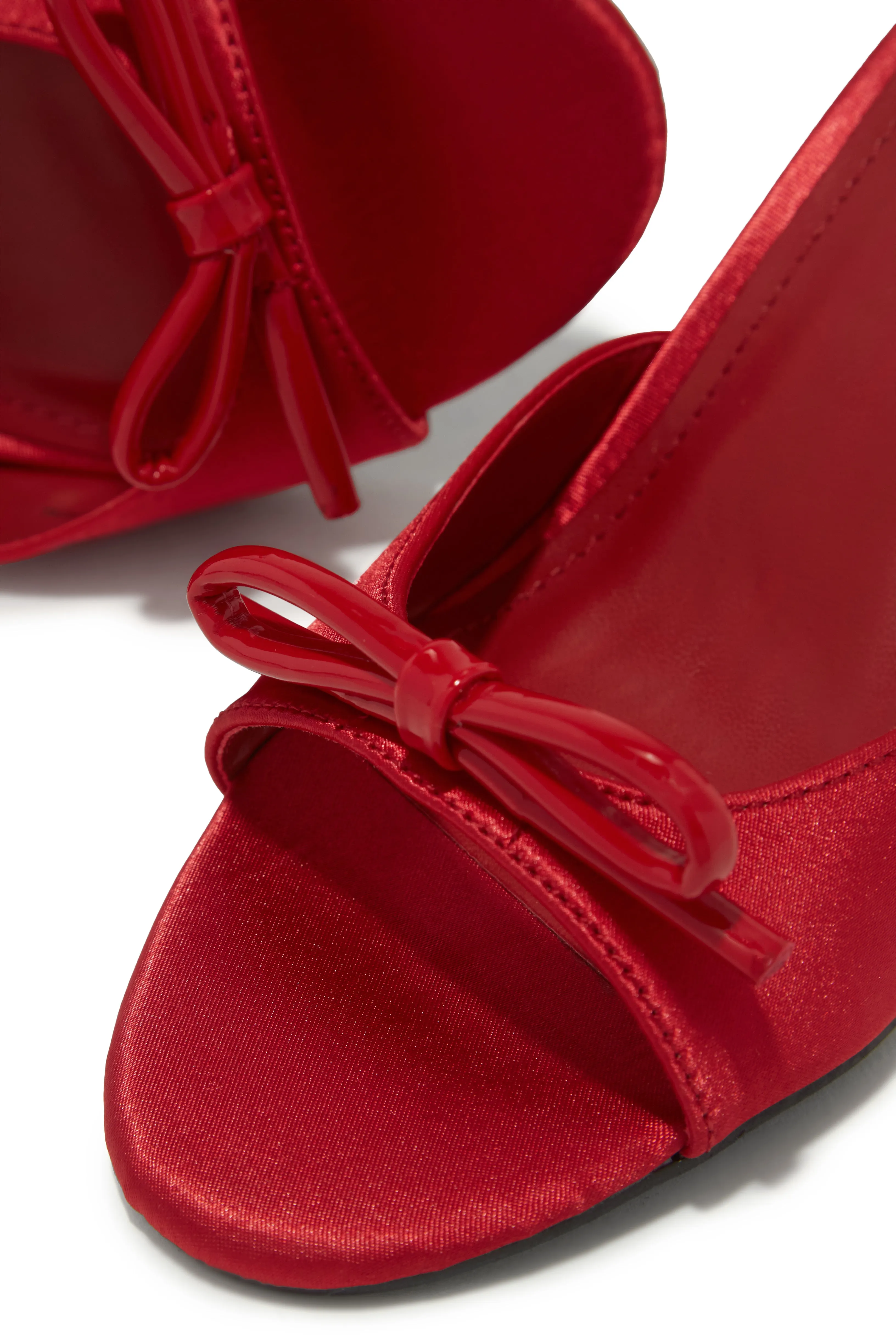 Camila Mid Heel Mules - Cherry sold by Miss Lola product image thumbnail 4