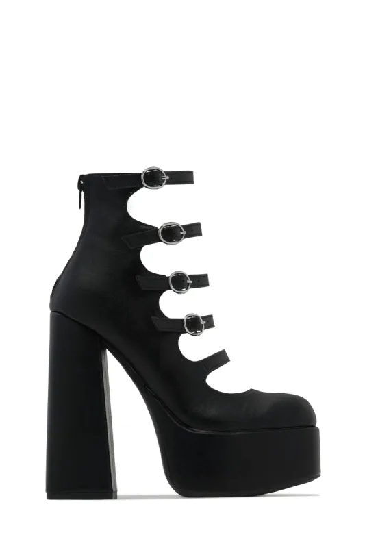 Bellatrix Platform Chunky Heels - Black sold by Miss Lola