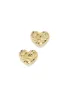 Darling Love Embossed Heart Earring - Gold sold by Miss Lola