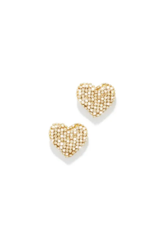 Everlasting Love Embellished Heart Earring - Gold sold by Miss Lola