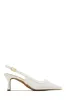 Chloey Slingback Mid Heel Pumps - Ivory sold by Miss Lola