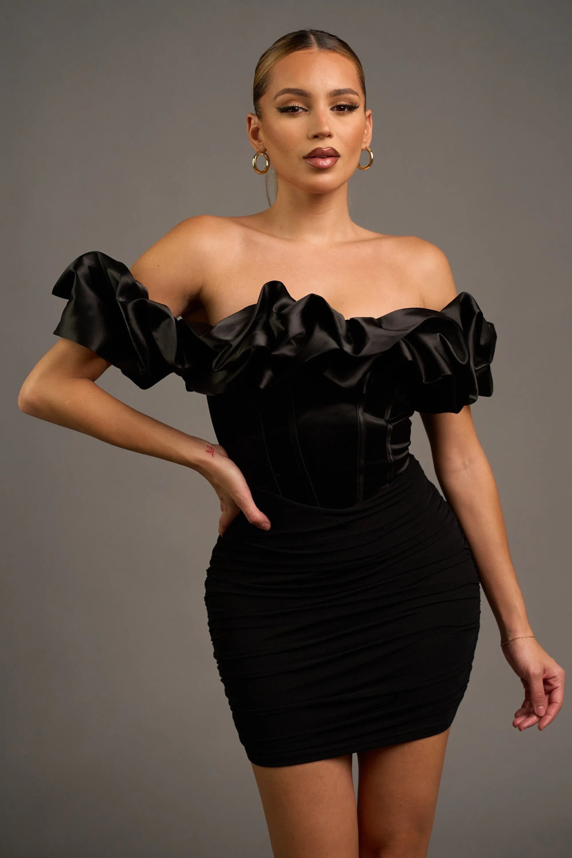 His Valentine Off The Shoulder Mini Dress - Black sold by Miss Lola product image thumbnail 2