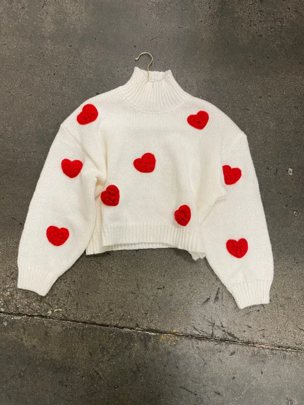 Always Loved Sweater - White/Red sold by Miss Lola