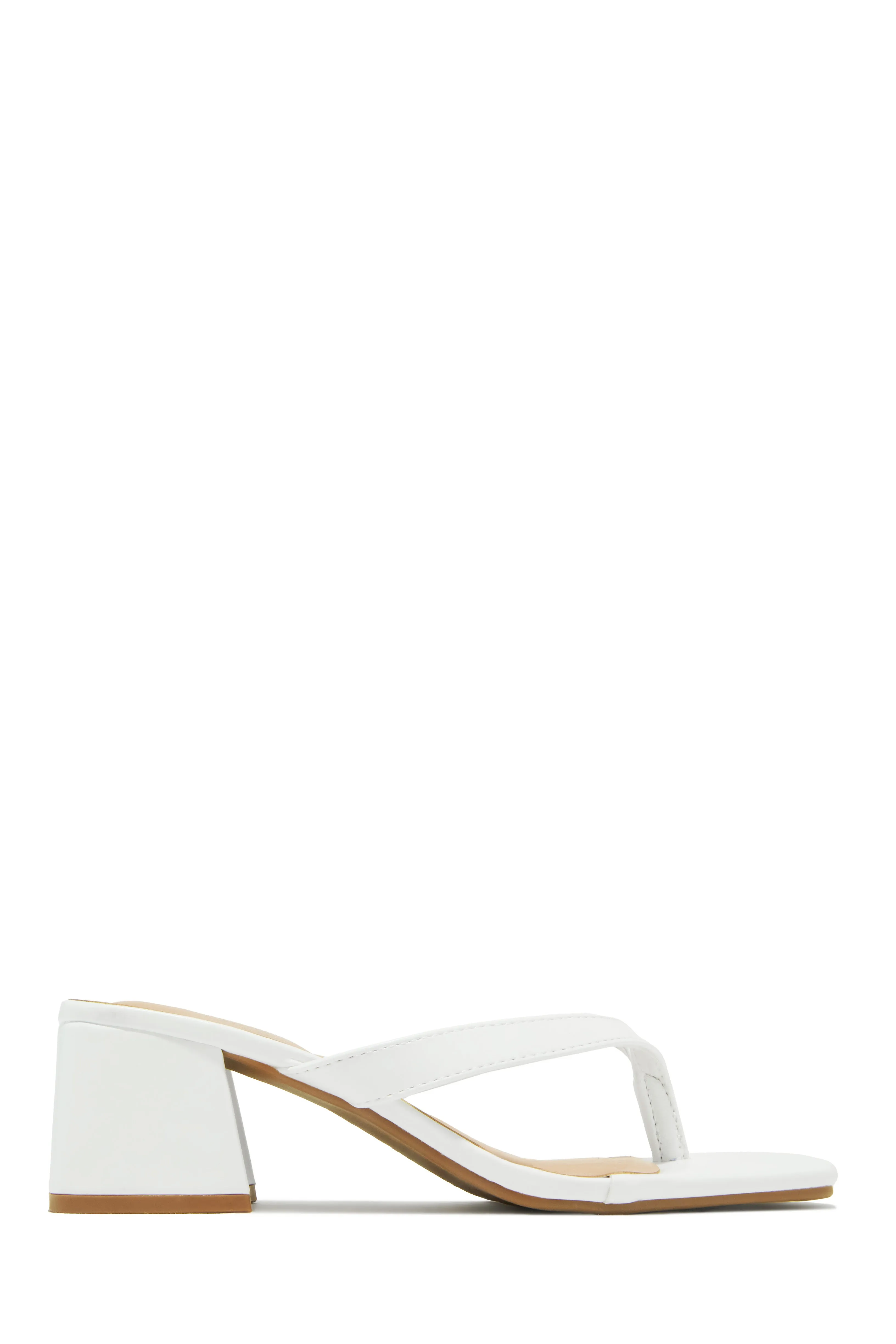 Talia Block Heel Mules - White sold by Miss Lola product image thumbnail 2
