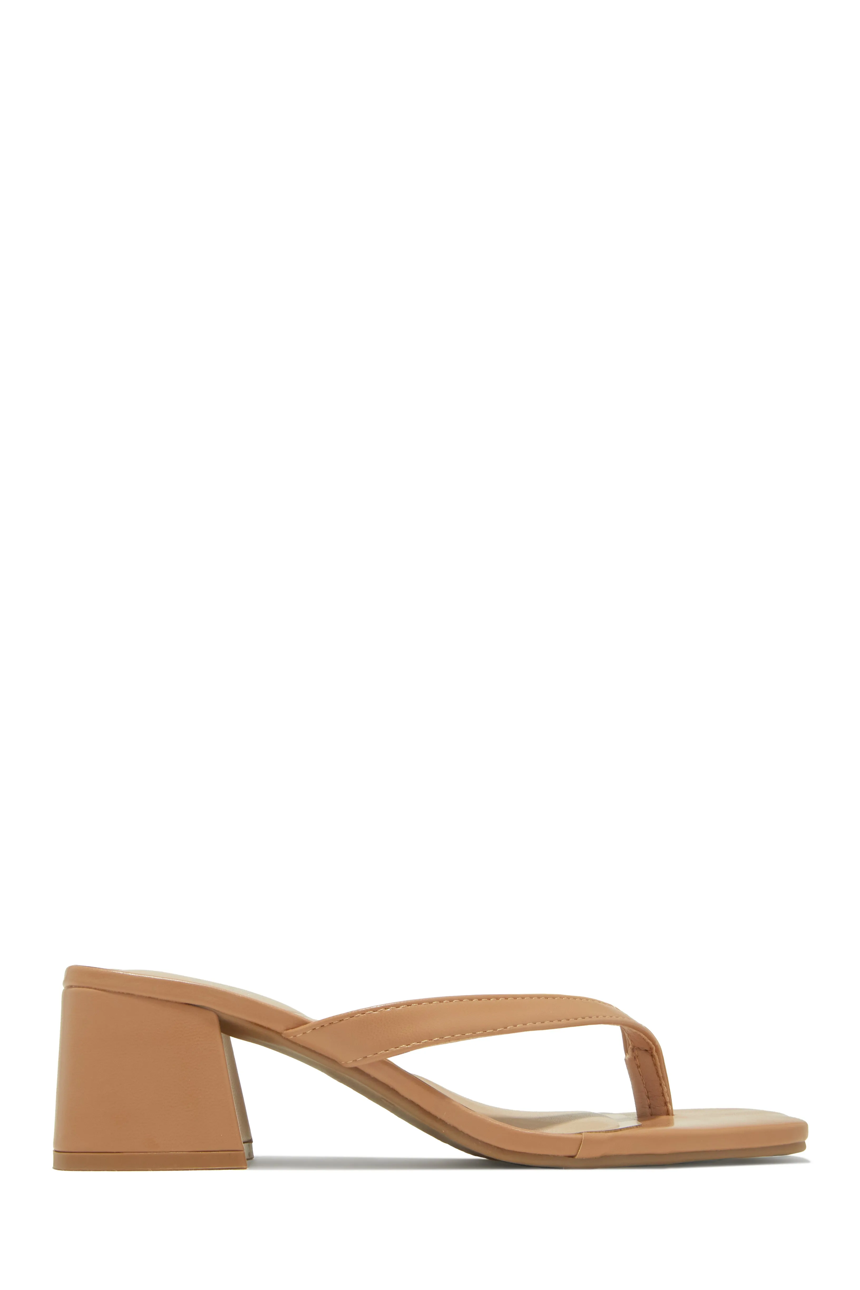 Talia Block Heel Mules - Nude sold by Miss Lola