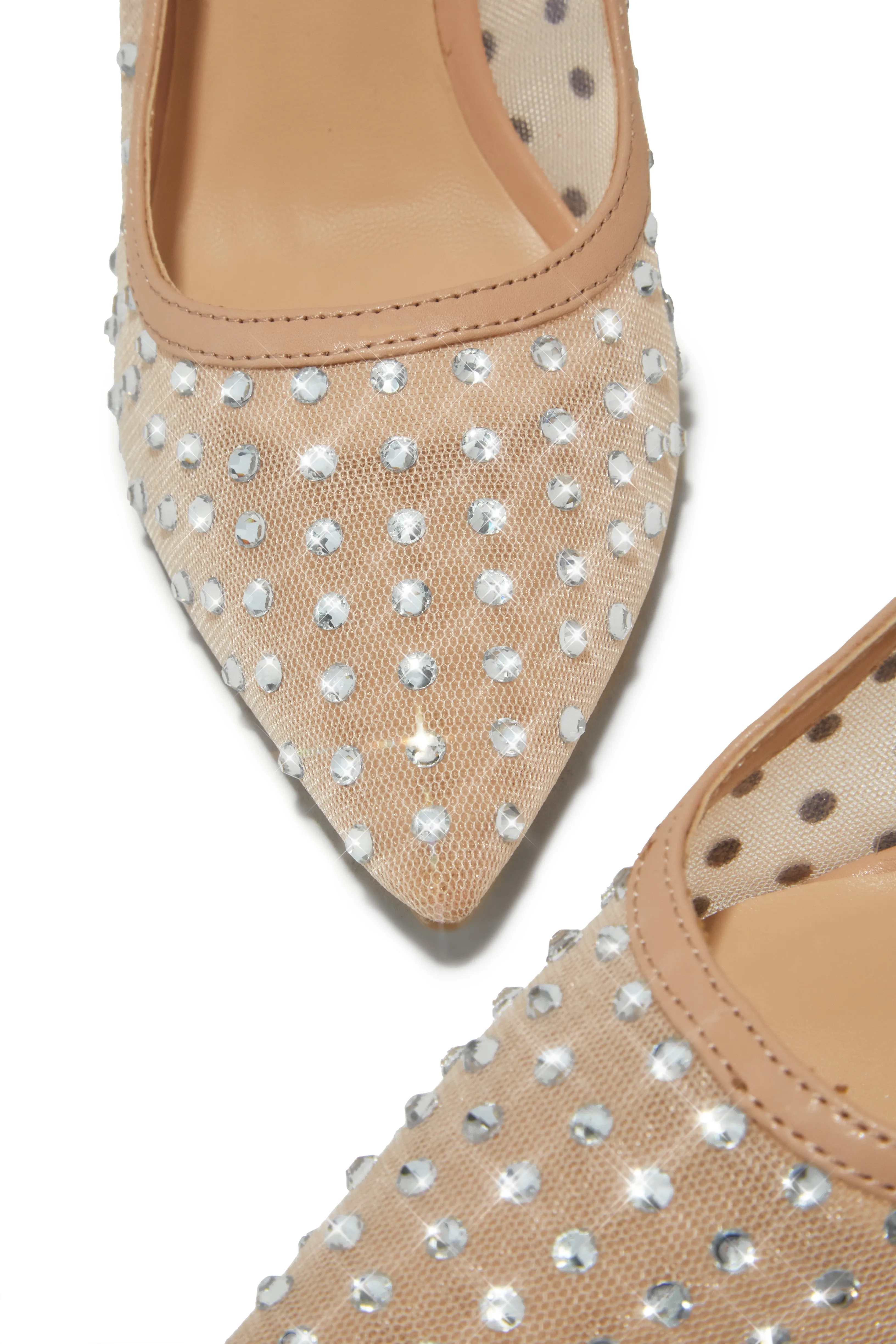 Yali Embellished Mesh Slingback Pumps - Nude sold by Miss Lola product image thumbnail 3