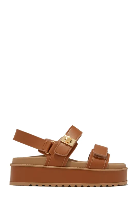 Mykonos Sun Platform Sandals - Tan sold by Miss Lola