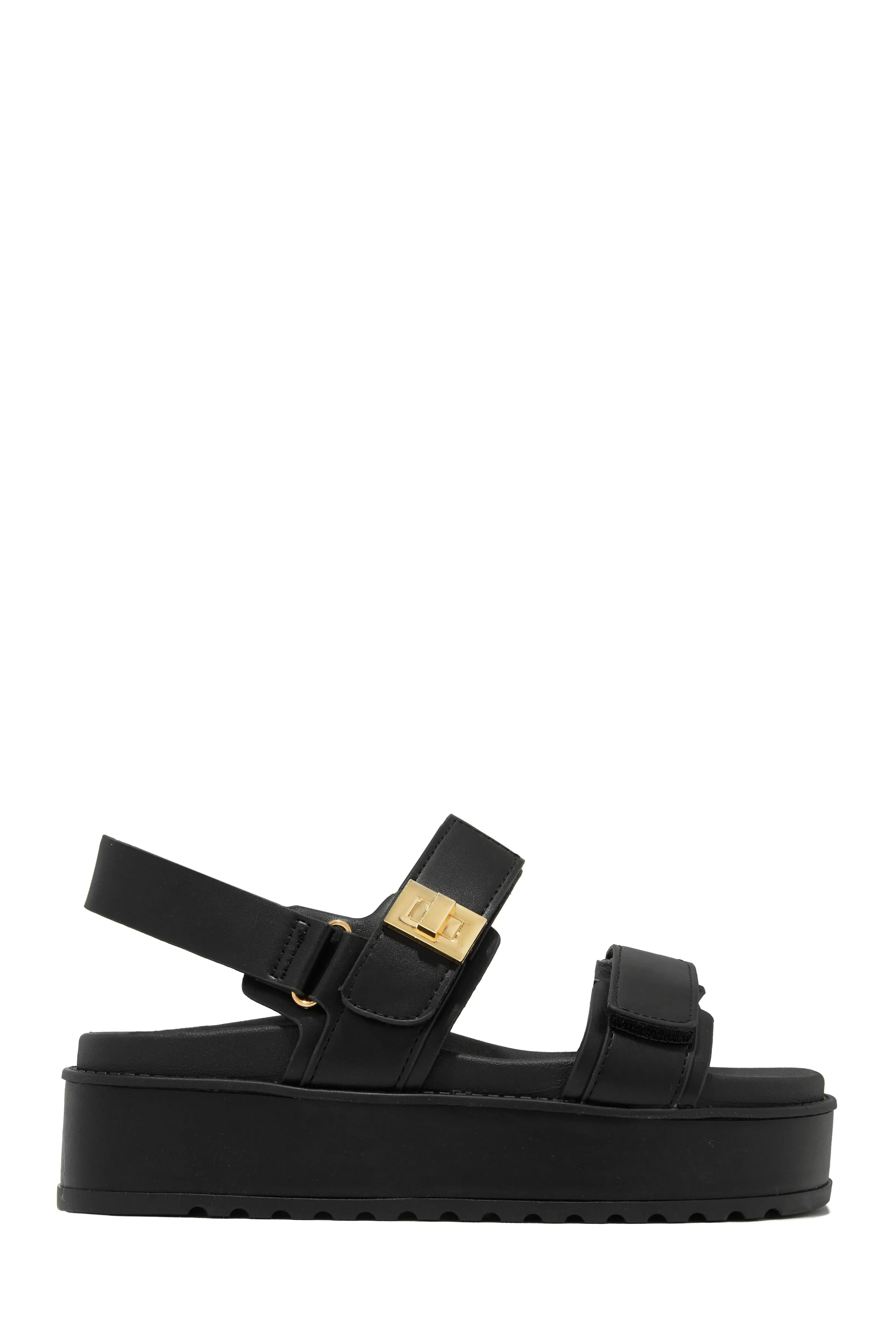 Mykonos Sun Platform Sandals - Black sold by Miss Lola