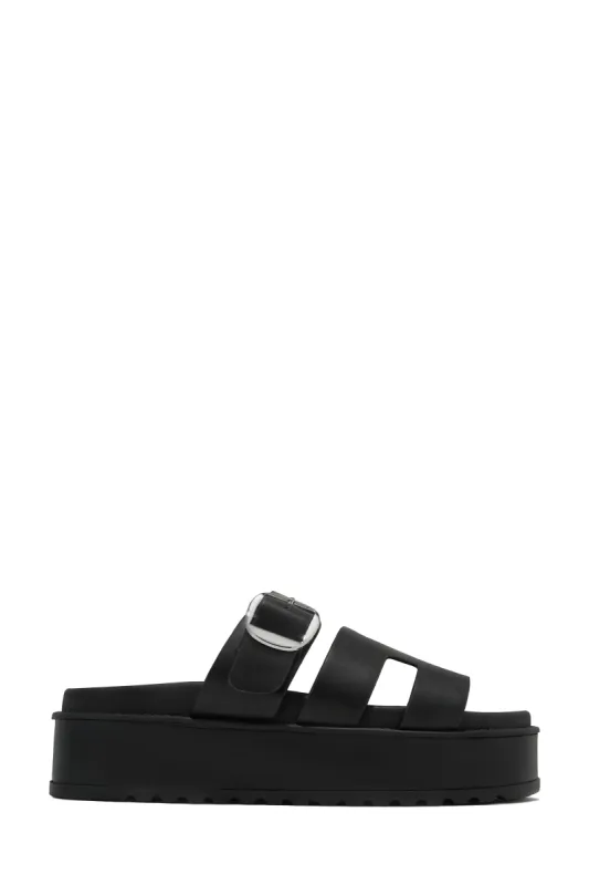 Resort Getaway Slip On Chunky Sandals - Black sold by Miss Lola
