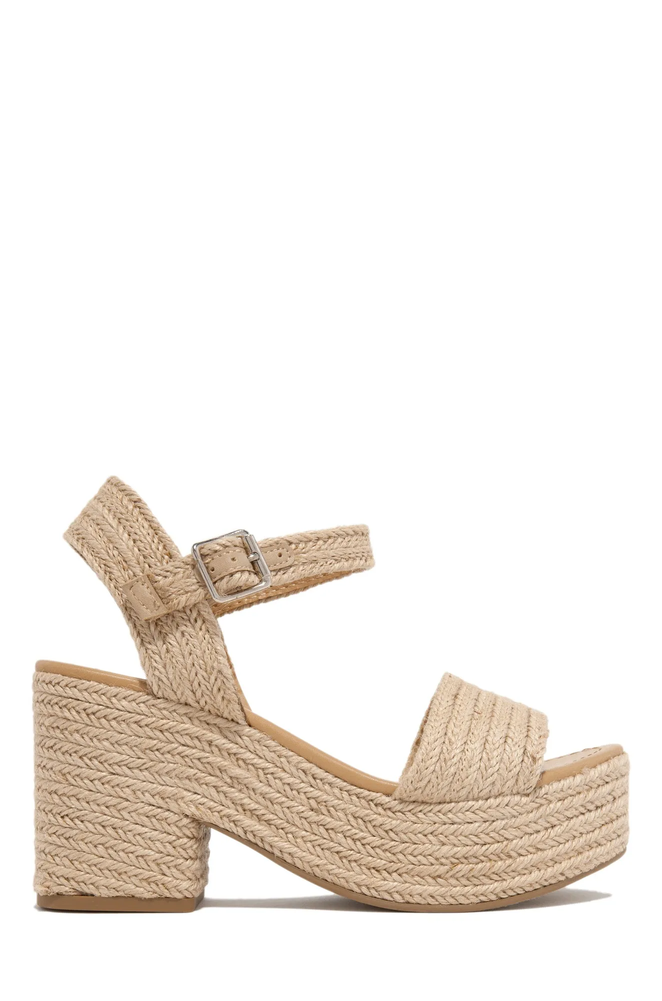 White Sand Platform Block Heels - Natural sold by Miss Lola product image thumbnail 2