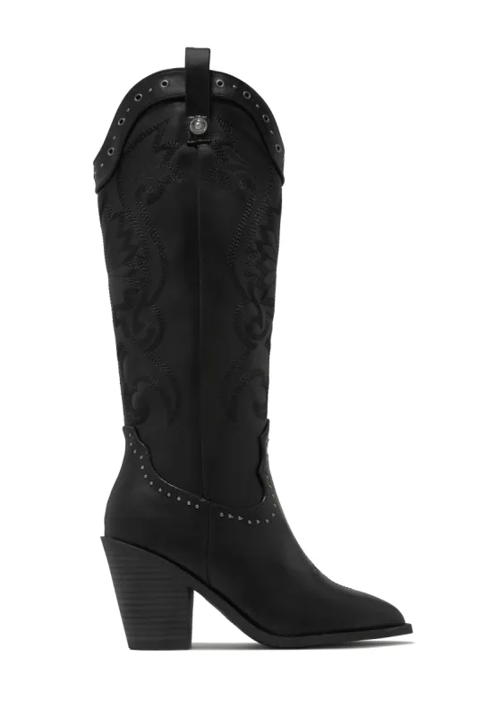 Festival Season Cowgirl Boots - Black sold by Miss Lola