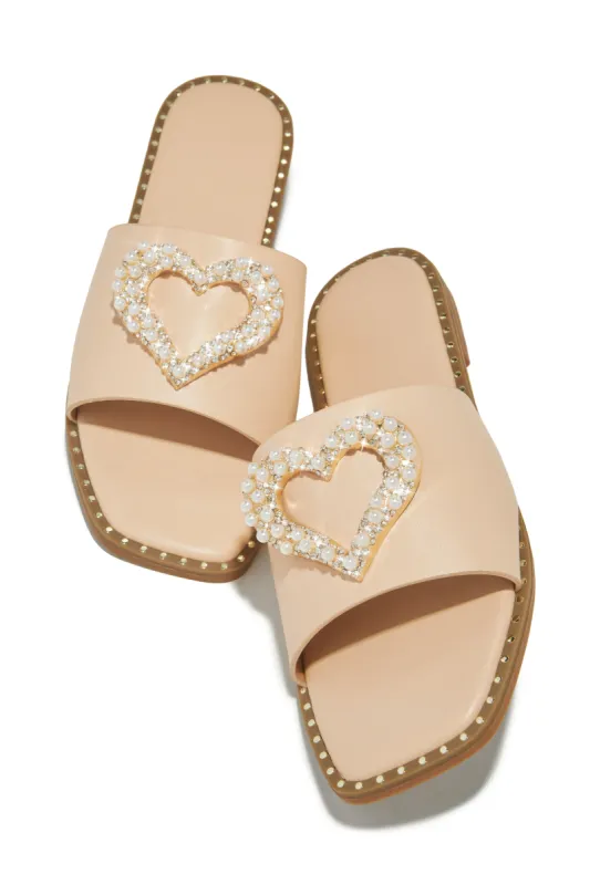 Love Island Embellished Slip On Sandals - Nude sold by Miss Lola