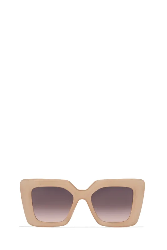 Katie Oversized Sunglasses - Nude sold by Miss Lola