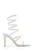 Sushmita Embellished Around The Ankle Coil Heels - Silver sold by Miss Lola