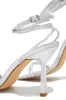 London Single Sole Mid Heels - Silver sold by Miss Lola