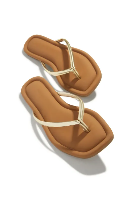 Slip Into Summer Thong Sandals - Gold sold by Miss Lola