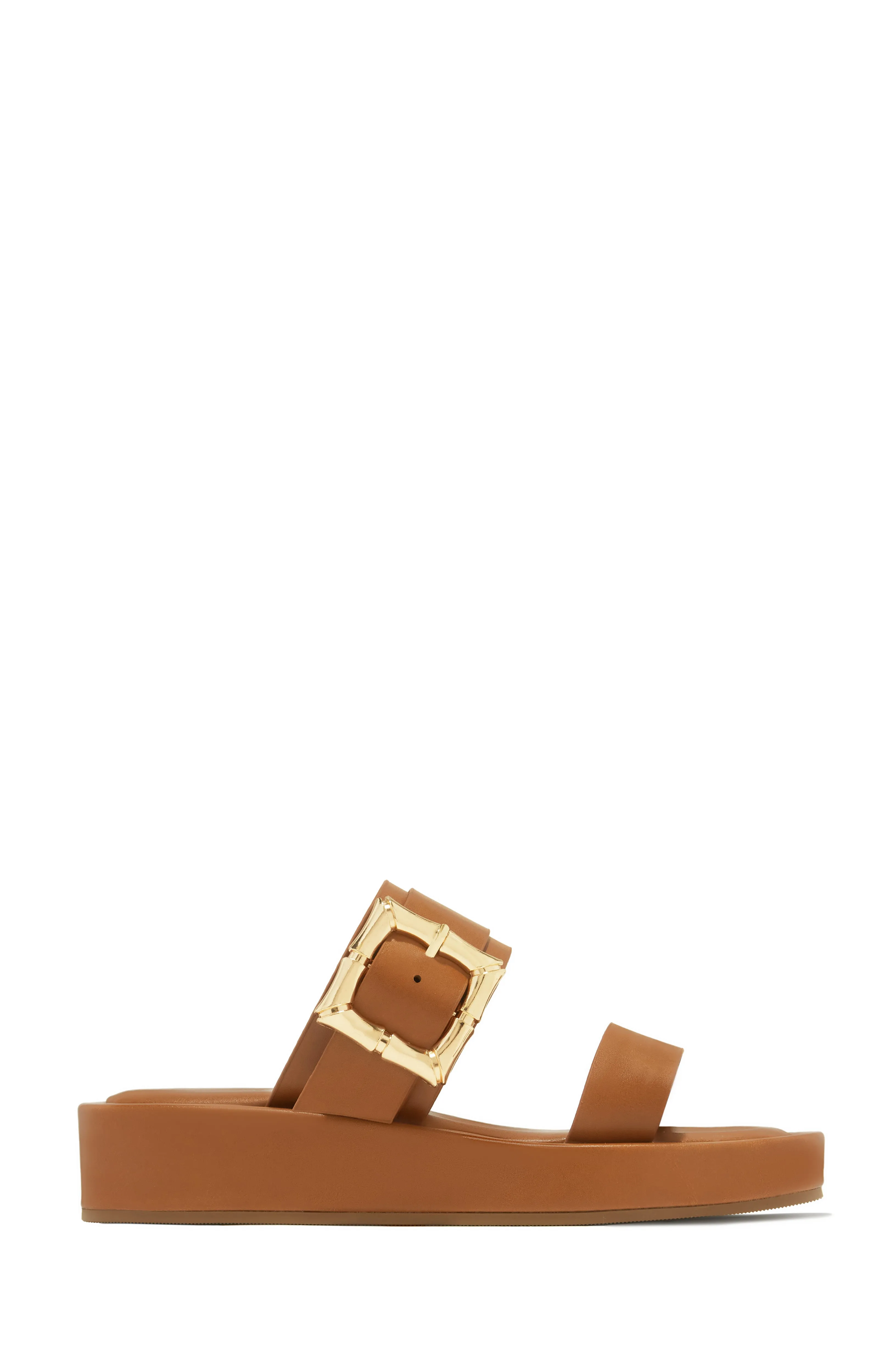 Vacay Calling Slip On Platform Sandals - Tan sold by Miss Lola