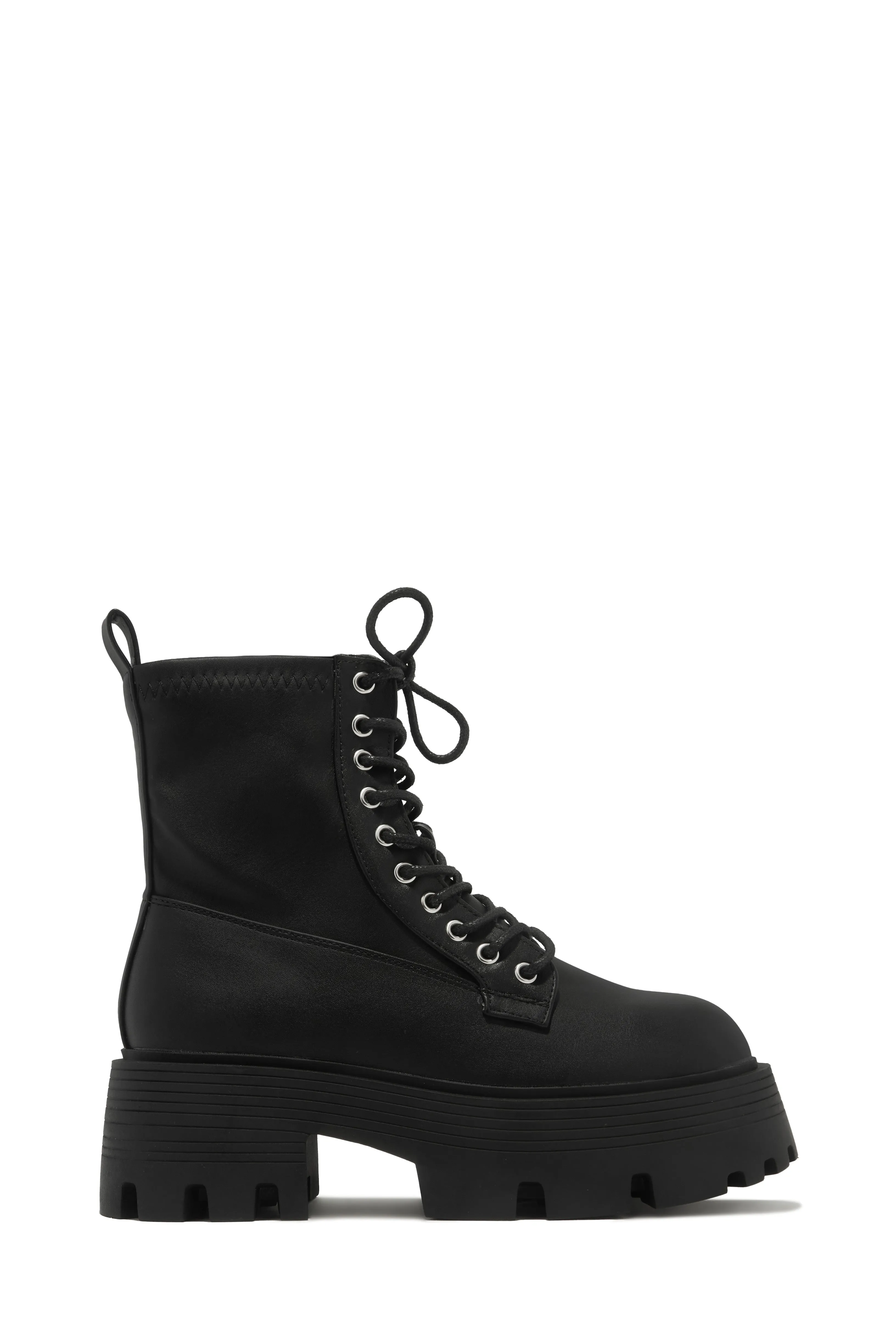Raylene Lace Up Combat Boots - Black sold by Miss Lola