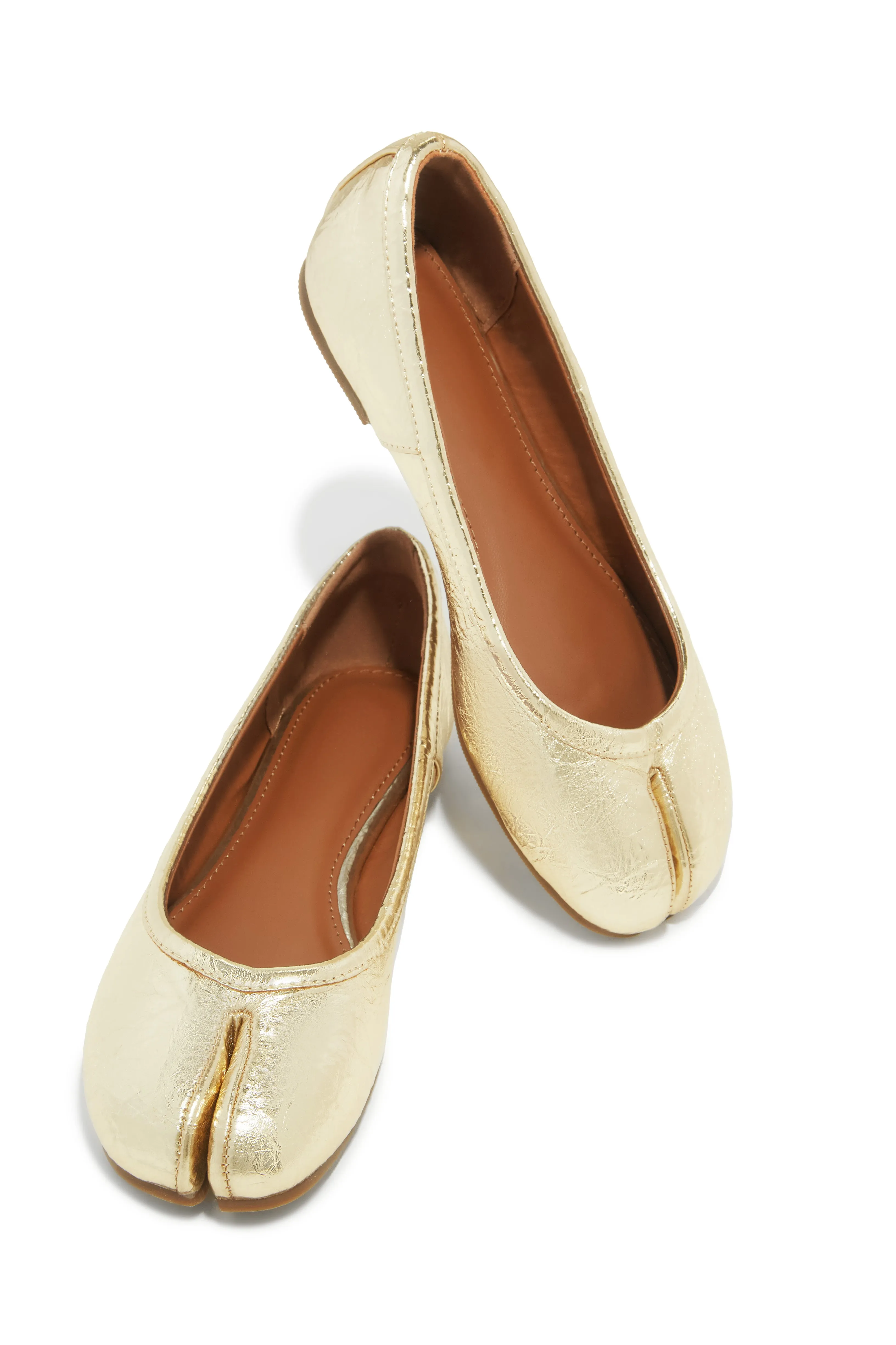 Zya Split Toe Flats - Gold sold by Miss Lola product image thumbnail 2