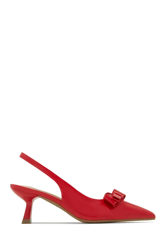 Alayna Mid Heel Slingback Pumps - Red sold by Miss Lola