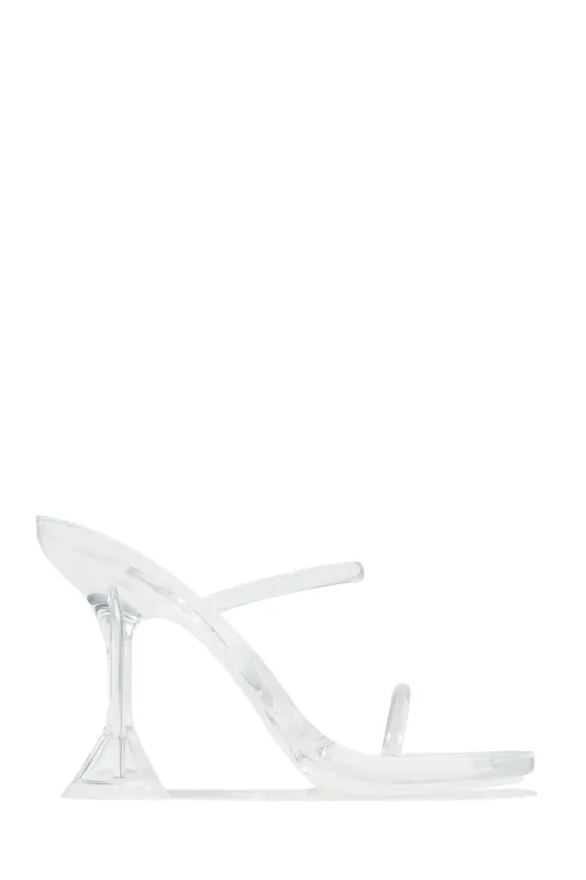 Erianna Jelly High Heel Mules - Clear sold by Miss Lola
