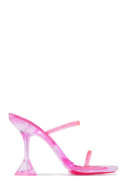 Erianna Jelly High Heel Mules - Pink sold by Miss Lola