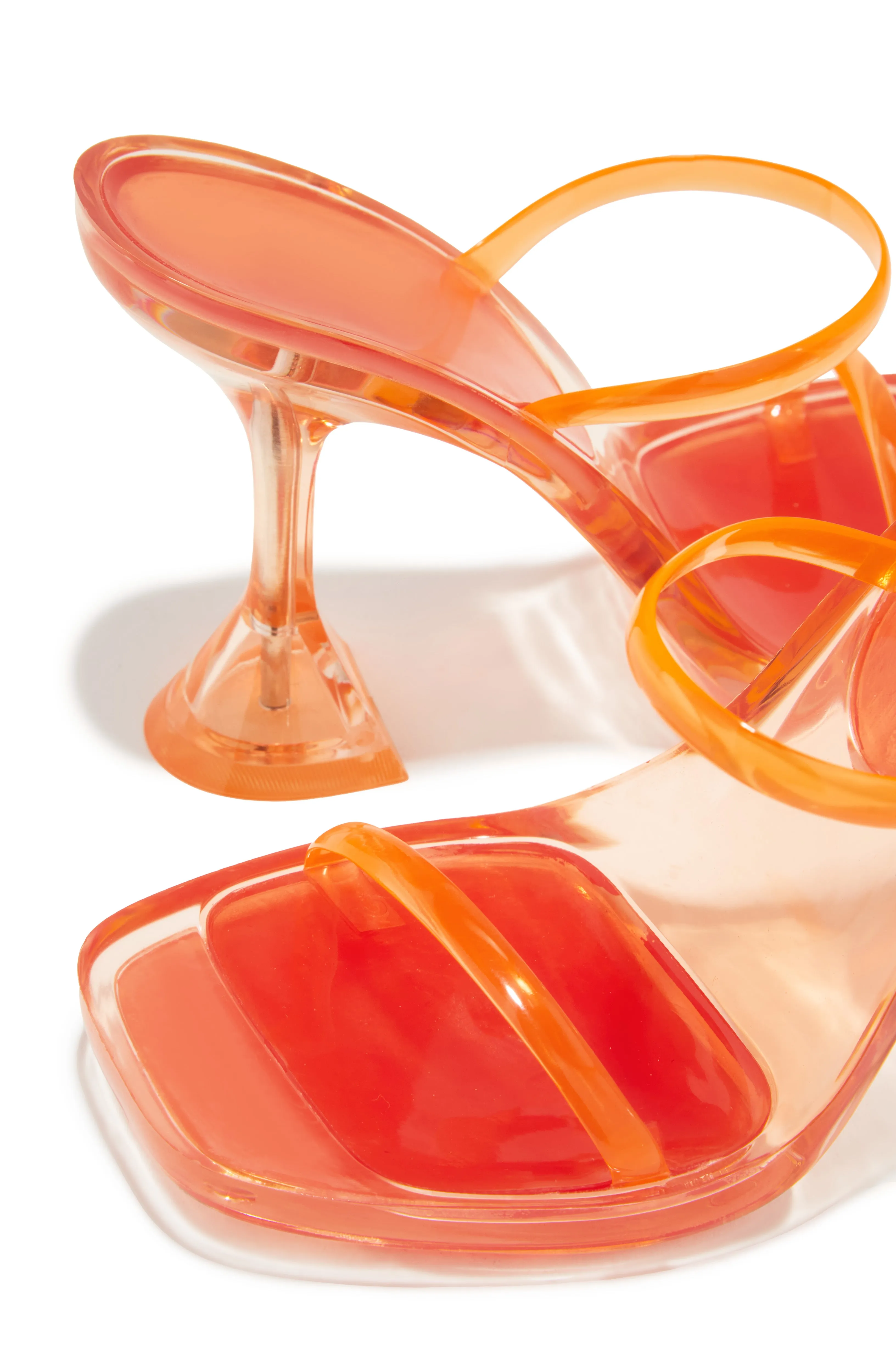 Erianna Jelly High Heel Mules - Orange sold by Miss Lola product image thumbnail 2