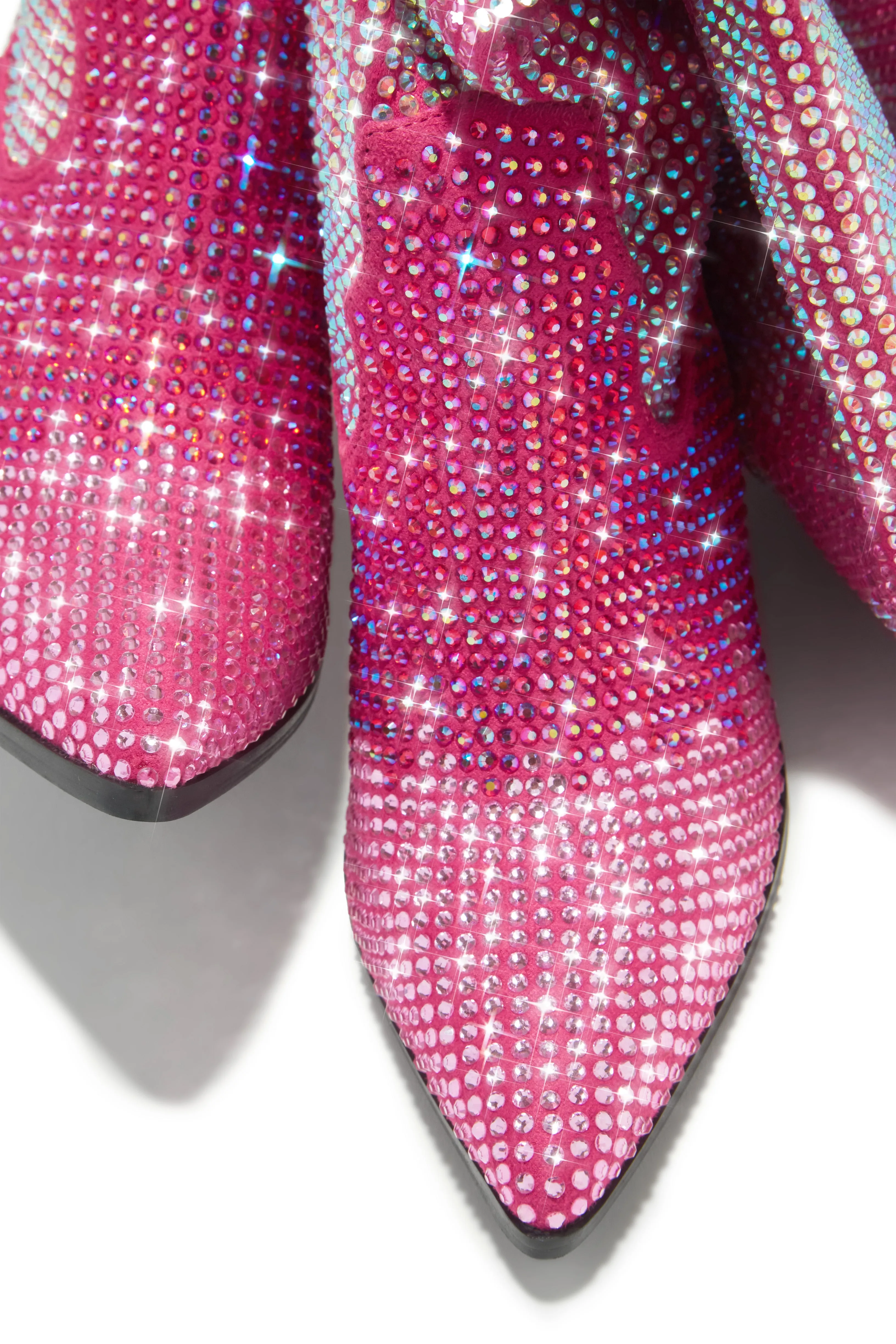 Eyes On Me Embellished Cowgirl Boots - Pink sold by Miss Lola product image thumbnail 2