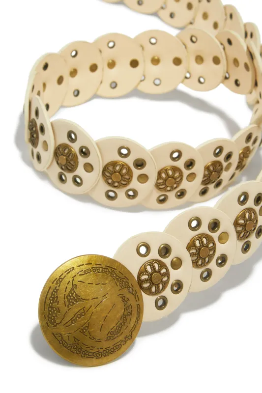 Tabitha Statement Belt - Ivory sold by Miss Lola