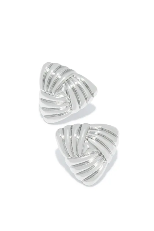 Julianna Triangle Statement Earring - Silver sold by Miss Lola