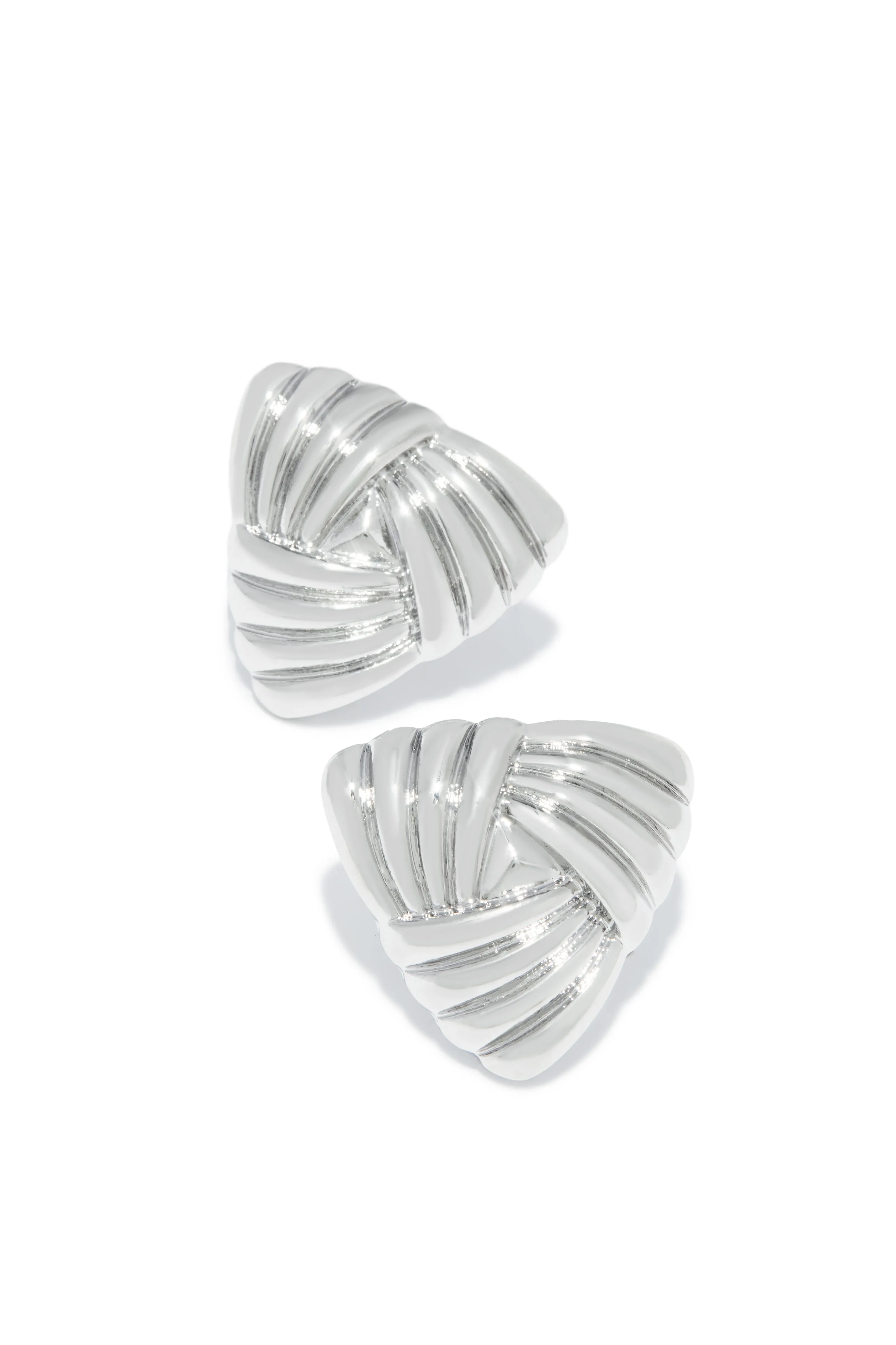 Julianna Triangle Statement Earring - Silver sold by Miss Lola