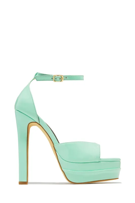 Delilah Platform High Heels - Teal sold by Miss Lola