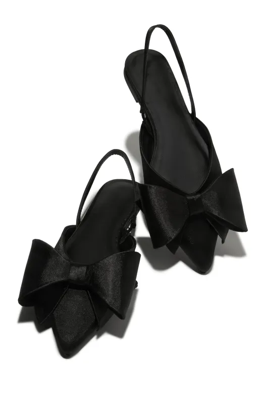 Elisabeth Pointed Toe Flats - Black sold by Miss Lola