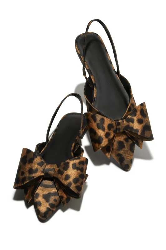 Elisabeth Pointed Toe Flats - Leopard sold by Miss Lola