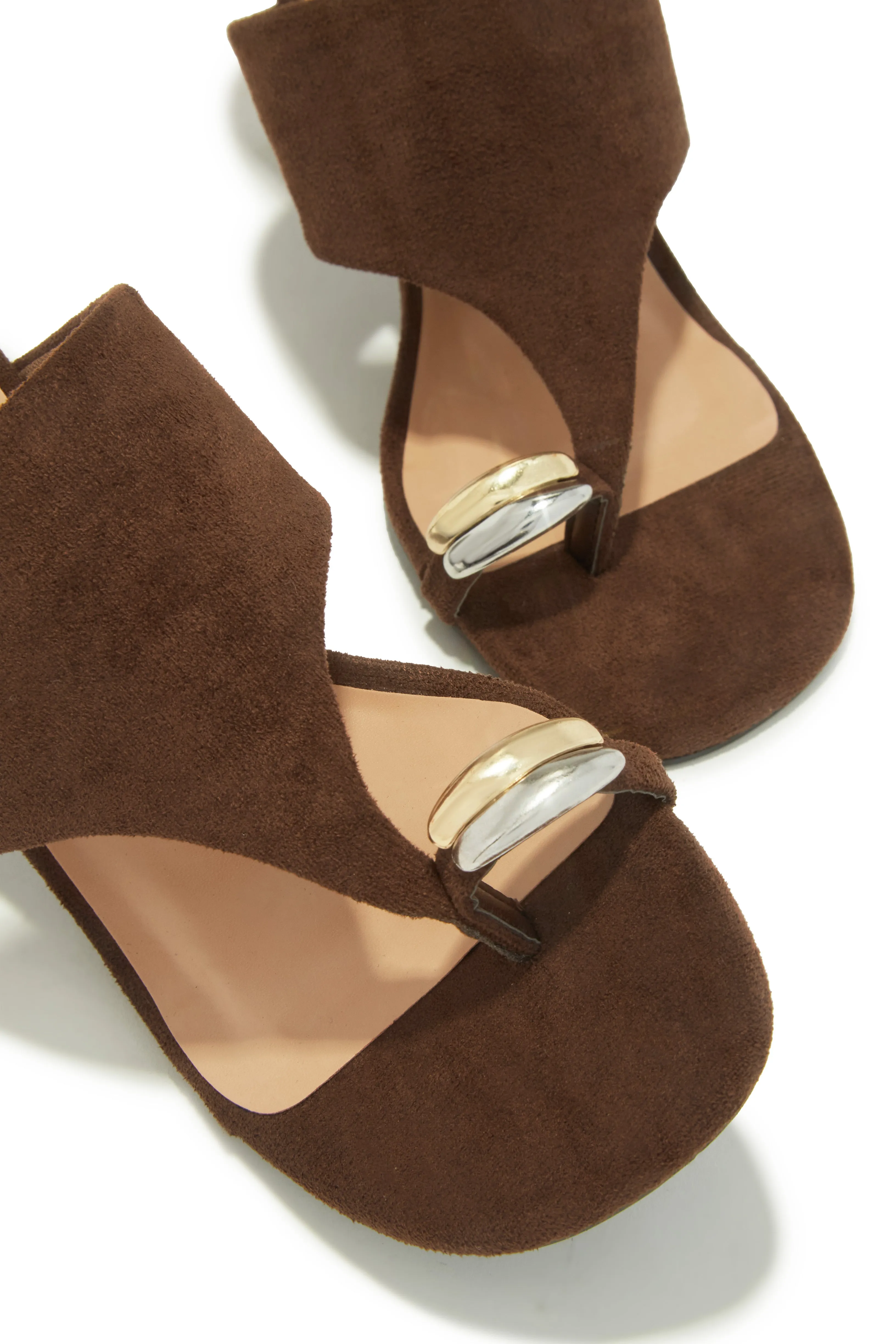 Anela Thong Strap Mule Heels - Brown sold by Miss Lola product image thumbnail 2