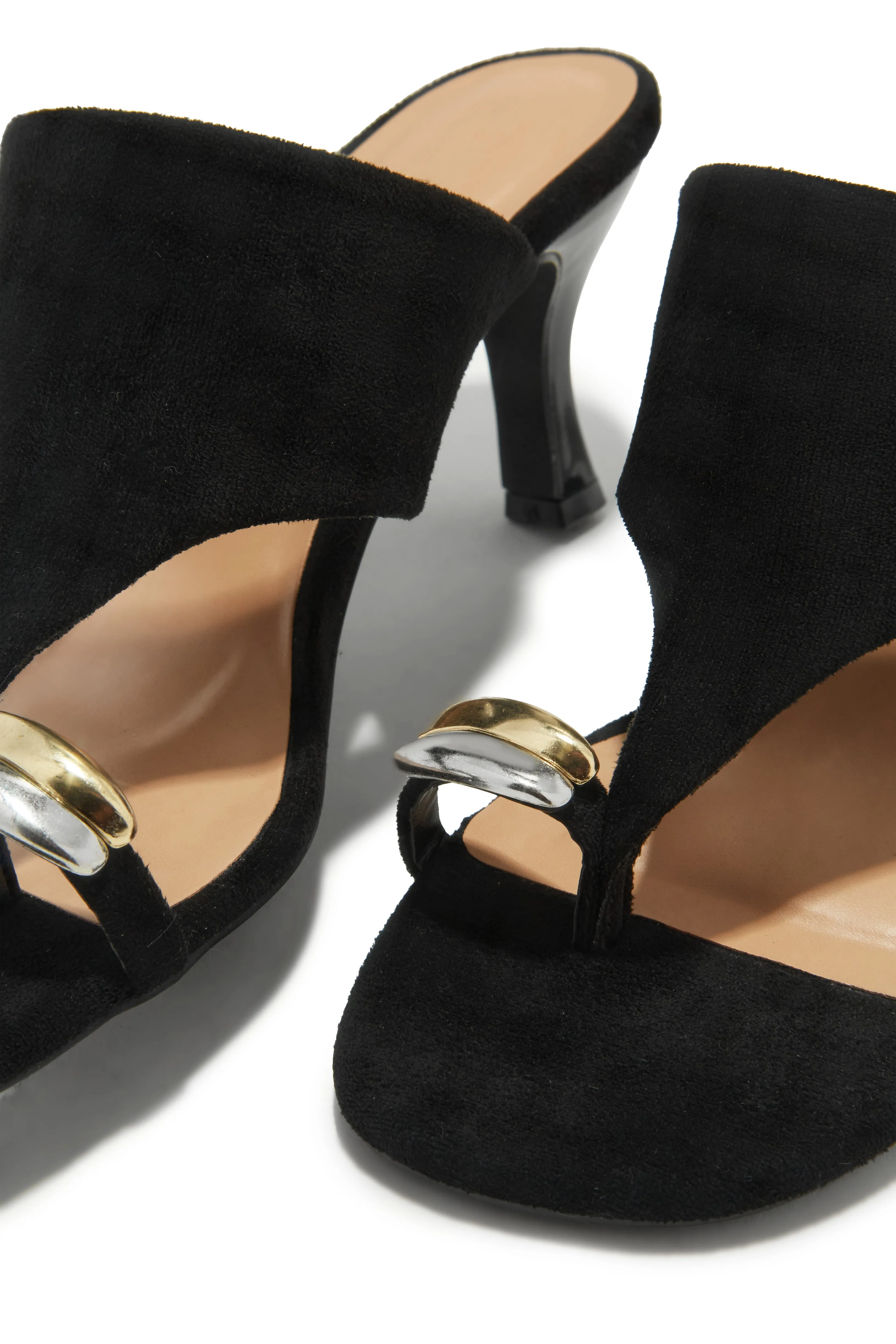 Anela Thong Strap Mule Heels - Black sold by Miss Lola product image thumbnail 2