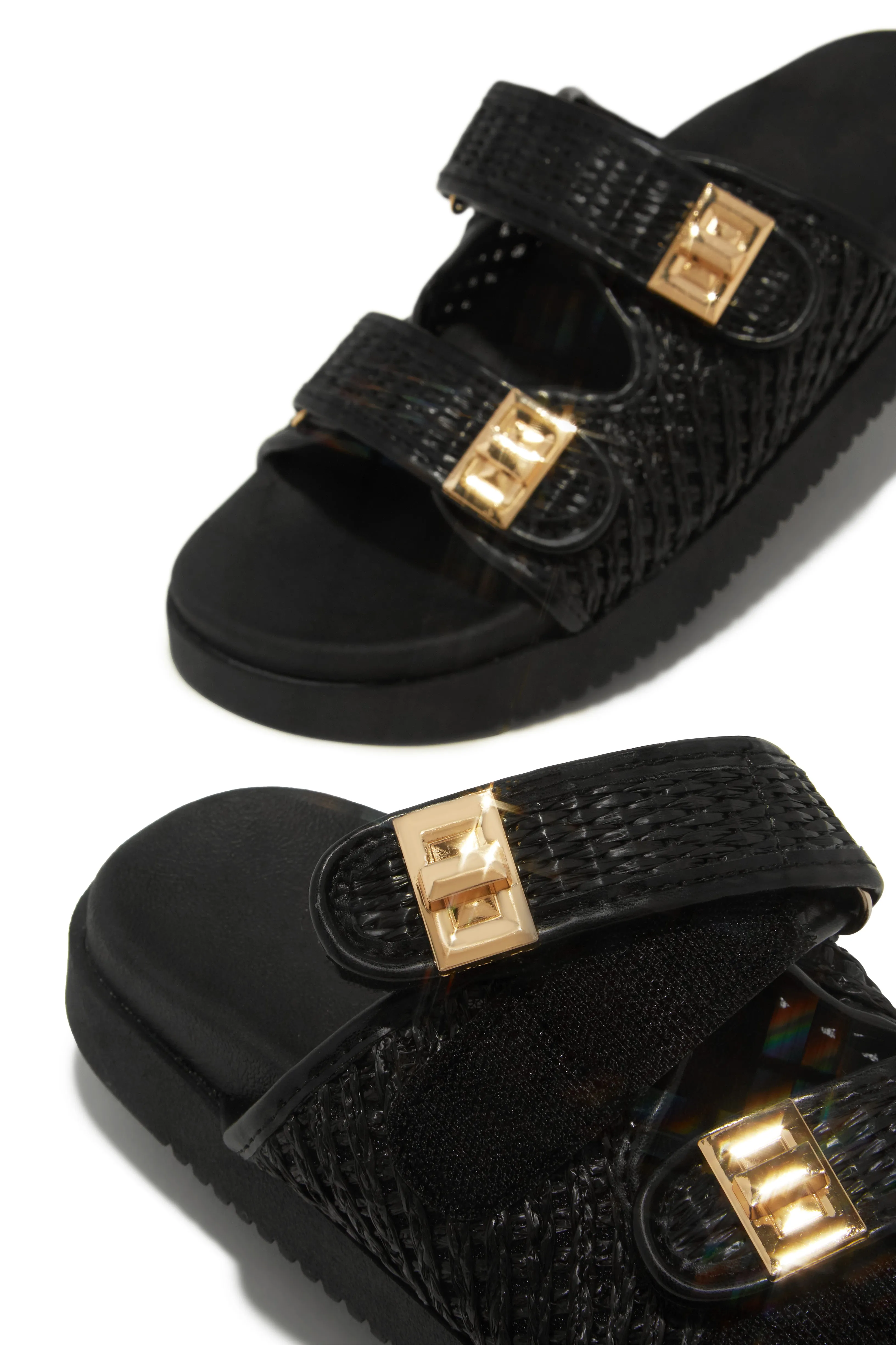 Santorini Getaway Chunky Slip On Sandals - Black sold by Miss Lola product image thumbnail 2