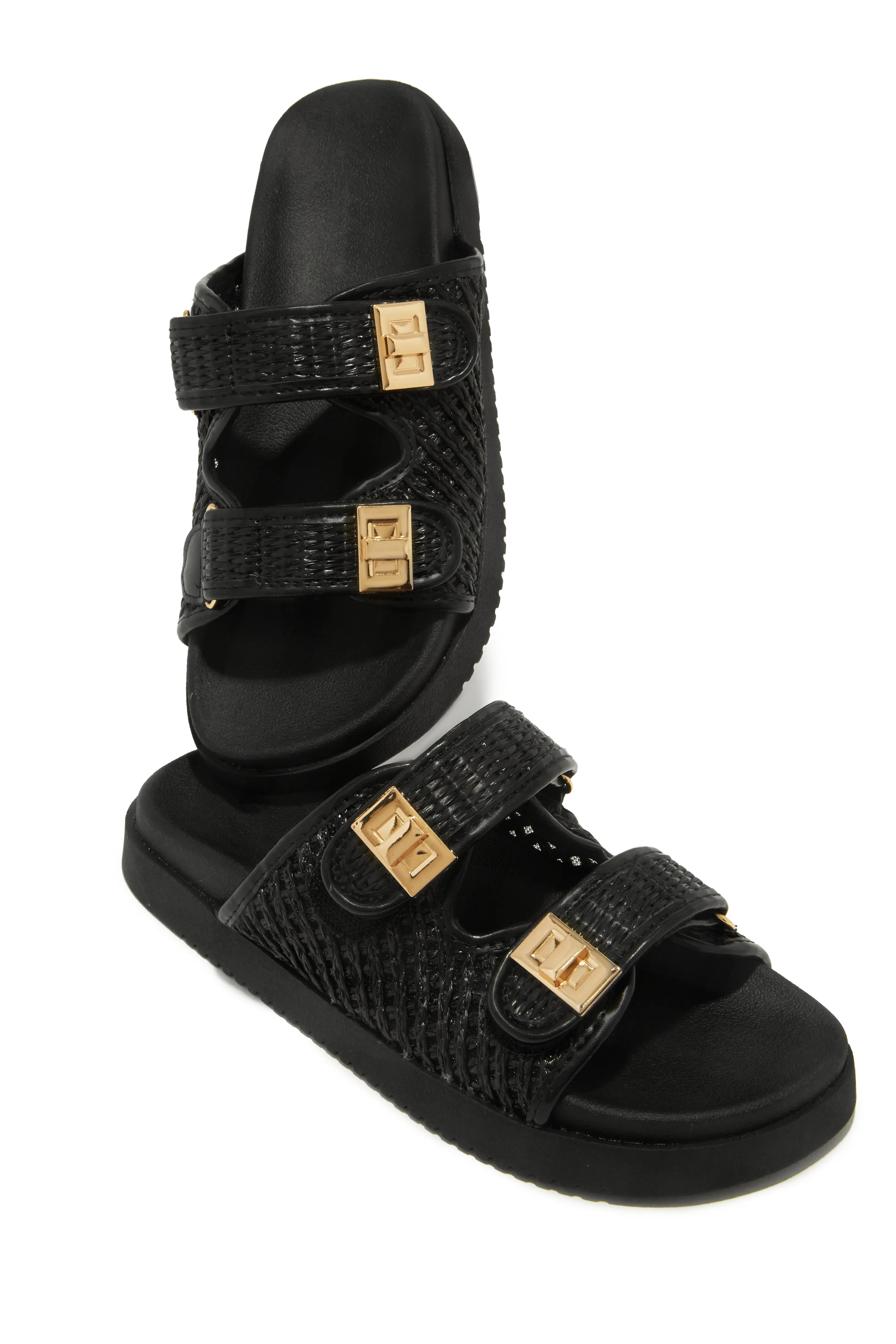 Santorini Getaway Chunky Slip On Sandals - Black sold by Miss Lola product image thumbnail 3