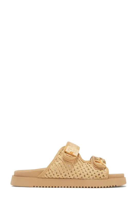 Santorini Getaway Chunky Slip On Sandals - Nude sold by Miss Lola