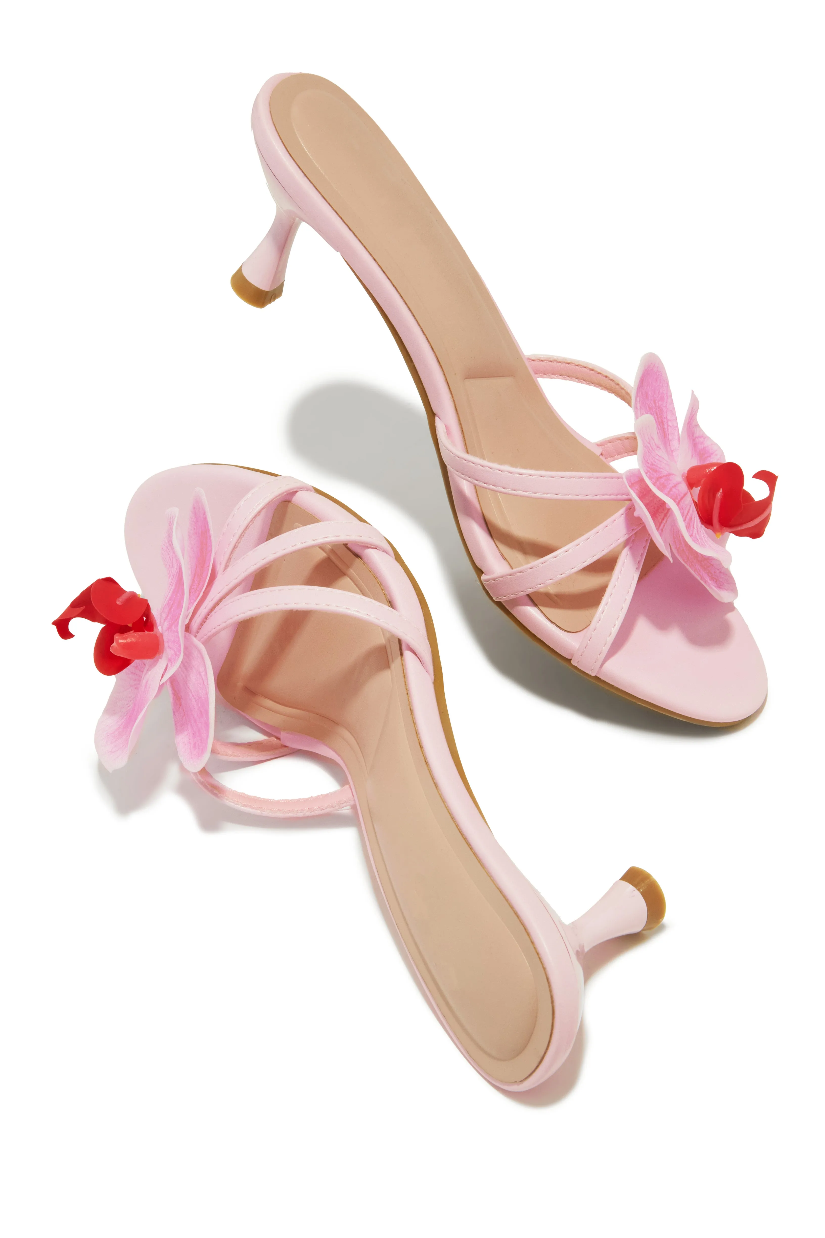 Alyssa Rosette Mid Heel Mules - Pink sold by Miss Lola product image thumbnail 2