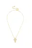 Eila Embellished Gold Dipped Cross Necklace - Gold sold by Miss Lola