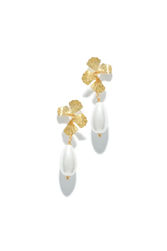 Josette Floral Dangle Earring - Gold sold by Miss Lola